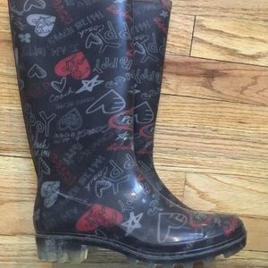 Women’s Coach Poppy Pixy rubber rain boots size 6